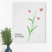 Minimalist Watercolor Wildflower Wedding Poster