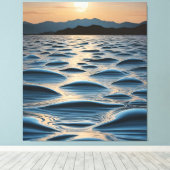 Minimalist Waves at Dawn Canvas Afdruk (Insitu (Houten vloer))