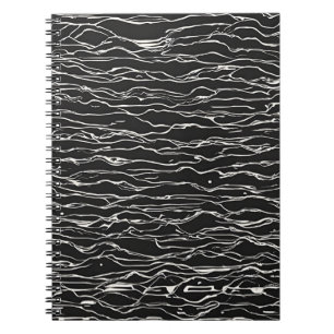 Minimalist Waves Notitieboek – Zwart-wit Elegan