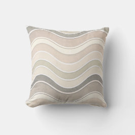 Minimalist Wavy Beige Throw Modern Abstract Kussen