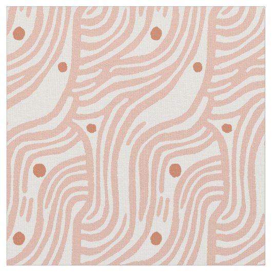 Minimalist Wavy Line Dot Pattern  Stof (Close Up)