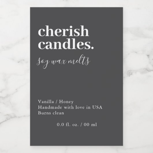 Minimalist Wax Melt Pack Label Voedselcontainer Etiket (Enkel label)