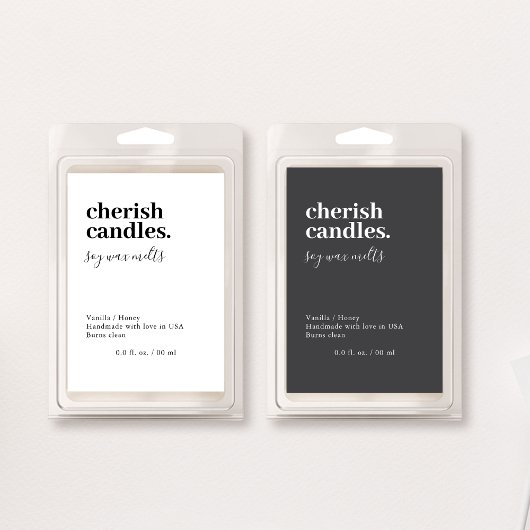 Minimalist Wax Melt Pack Label Voedselcontainer Etiket