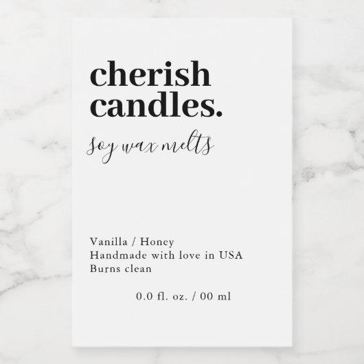 Minimalist Wax Melt Pack Label Voedselcontainer Etiket (Enkel label)