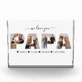 Minimalist We Love You PAPA Fotocollage Plaque Fotoblokken (Voorkant)
