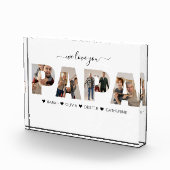 Minimalist We Love You PAPA Fotocollage Plaque Fotoblokken (Rechts)