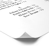 Minimalist Wedding Alphabetical Seating Chart Poster (Hoek)