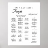 Minimalist Wedding Alphabetical Seating Chart Poster (Voorkant)
