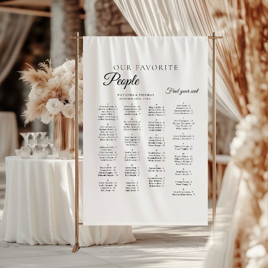 Minimalist Wedding Alphabetical Seating Chart Wandkleed