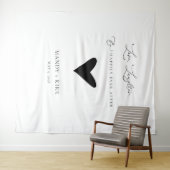 Minimalist Wedding Backdrop Banner Elegant Script  Wandkleed (In Situ (horizontaal))