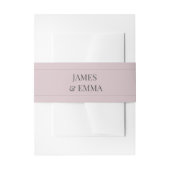 Minimalist Wedding Belly Band Dusky Rose Uitnodigingen Wikkel (Voorkant Voorbeeld)