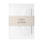 Minimalist Wedding Belly Band Soft Latte Uitnodigingen Wikkel (Voorkant Voorbeeld)