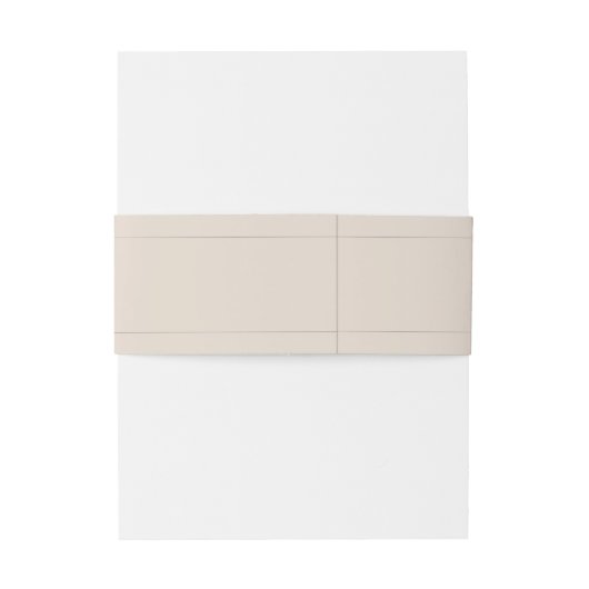 Minimalist Wedding Belly Band Soft Latte Uitnodigingen Wikkel (Achterkant Voorbeeld)