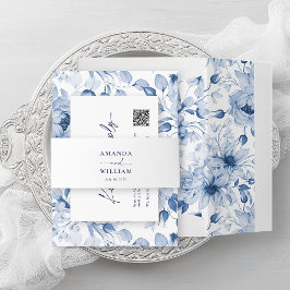 Minimalist Wedding Belly Band with Couple’s Names Uitnodigingen Wikkel