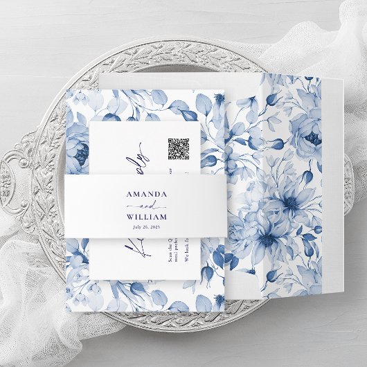 Minimalist Wedding Belly Band with Couple’s Names  Uitnodigingen Wikkel