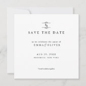 Minimalist Wedding black & white Save the Date  (Voorkant)