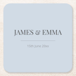 Minimalist Wedding Coaster | Dusky Blue Kartonnen Onderzetters