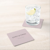Minimalist Wedding Coaster Dusky Rose Kartonnen Onderzetters (Insitu)