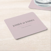 Minimalist Wedding Coaster Dusky Rose Kartonnen Onderzetters (Schuin)