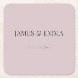 Minimalist Wedding Coaster Dusky Rose Kartonnen Onderzetters
