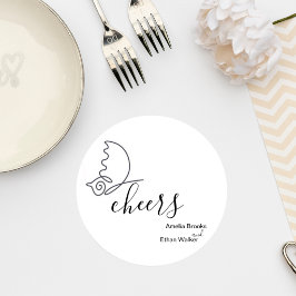 Minimalist Wedding Coaster Ronde Kartonnen Onderzetter