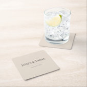 Minimalist Wedding Coaster Soft Latte Kartonnen Onderzetters (Insitu)