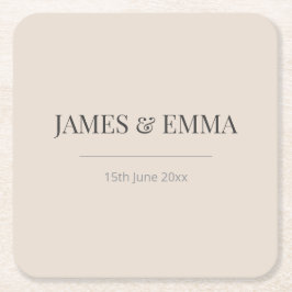 Minimalist Wedding Coaster Soft Latte Kartonnen Onderzetters