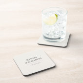Minimalist Wedding Coaster | Warm Ivory Bier Onderzetter (Rechterzijde)