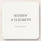 Minimalist Wedding Coaster | Warm Ivory Bier Onderzetter (Voorkant)