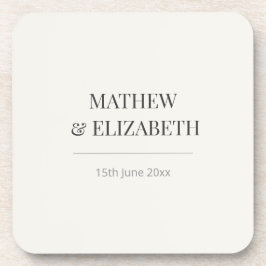 Minimalist Wedding Coaster | Warm Ivory Bier Onderzetter