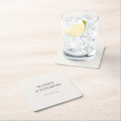 Minimalist Wedding Coaster | Warm Ivory Kartonnen Onderzetters (Insitu)