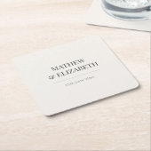Minimalist Wedding Coaster | Warm Ivory Kartonnen Onderzetters (Schuin)