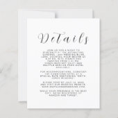 Minimalist Wedding Details Card (Voorkant)