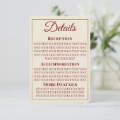 Minimalist Wedding Details Card Informatiekaartje (Staand voorkant)