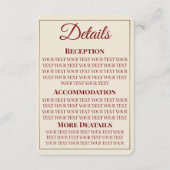 Minimalist Wedding Details Card Informatiekaartje (Voorkant)