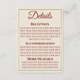 Minimalist Wedding Details Card  Informatiekaartje
