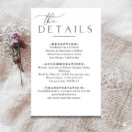 Minimalist Wedding Details Enclosure card Informatiekaartje