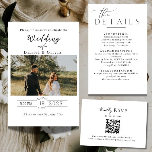 Minimalist Wedding Details Enclosure card Informatiekaartje