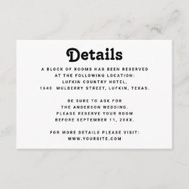 Minimalist Wedding Details | Modern Information Informatiekaartje