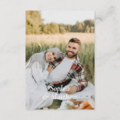 Minimalist Wedding Details Photo White Informatiekaartje (Achterkant)