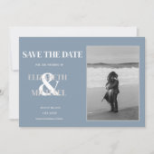Minimalist Wedding Dusty Blue Photo Save The Date (Voorkant)