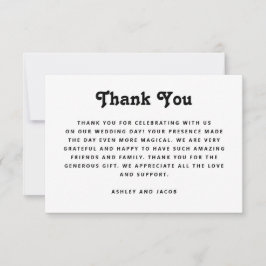 Minimalist Wedding | Elegant Modern Typography Bedankkaart