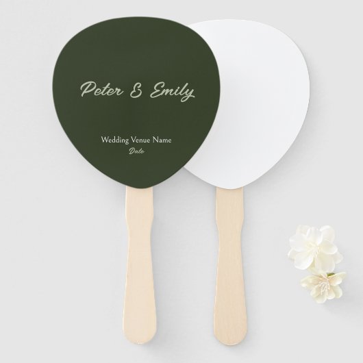 Minimalist Wedding Fan Keepsake Handwaaier (Voorkant en achterkant)