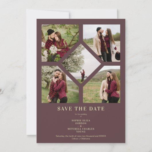 Minimalist Wedding Fancy 5 Photos Collage  (Voorkant)