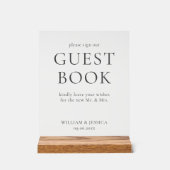 Minimalist Wedding Guest Book Acryl Bord (Voorkant)