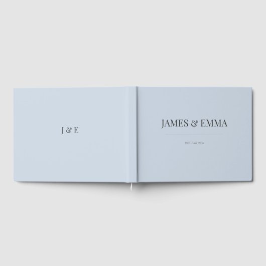 Minimalist Wedding Guest Book | Dusky Blue Gastenboek (Volledig)