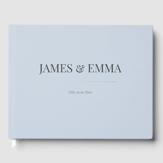 Minimalist Wedding Guest Book | Dusky Blue Gastenboek (Voorkant)