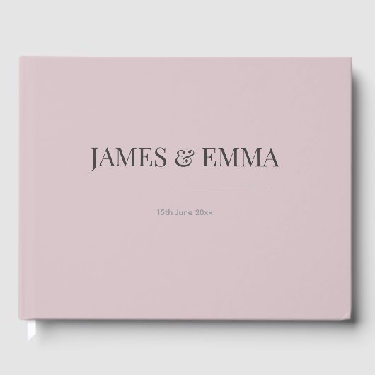 Minimalist Wedding Guest Book Dusty Rose  Gastenboek (Voorkant)