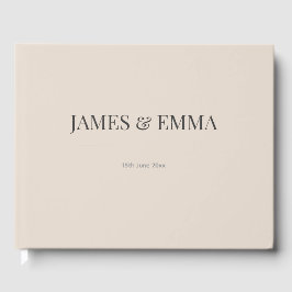 Minimalist Wedding Guest Book Soft Latte Gastenboek