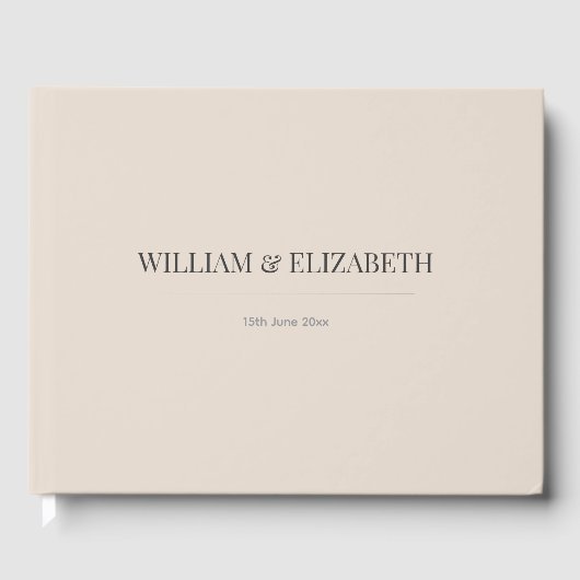 Minimalist Wedding Guest Book | Soft Latte Gastenboek (Voorkant)
